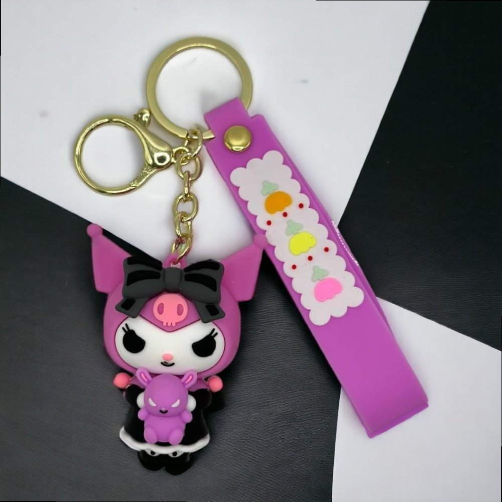 New Keychain Kuromi Anime Sanrio Hello Kitty Accessories Gift for Kids Women